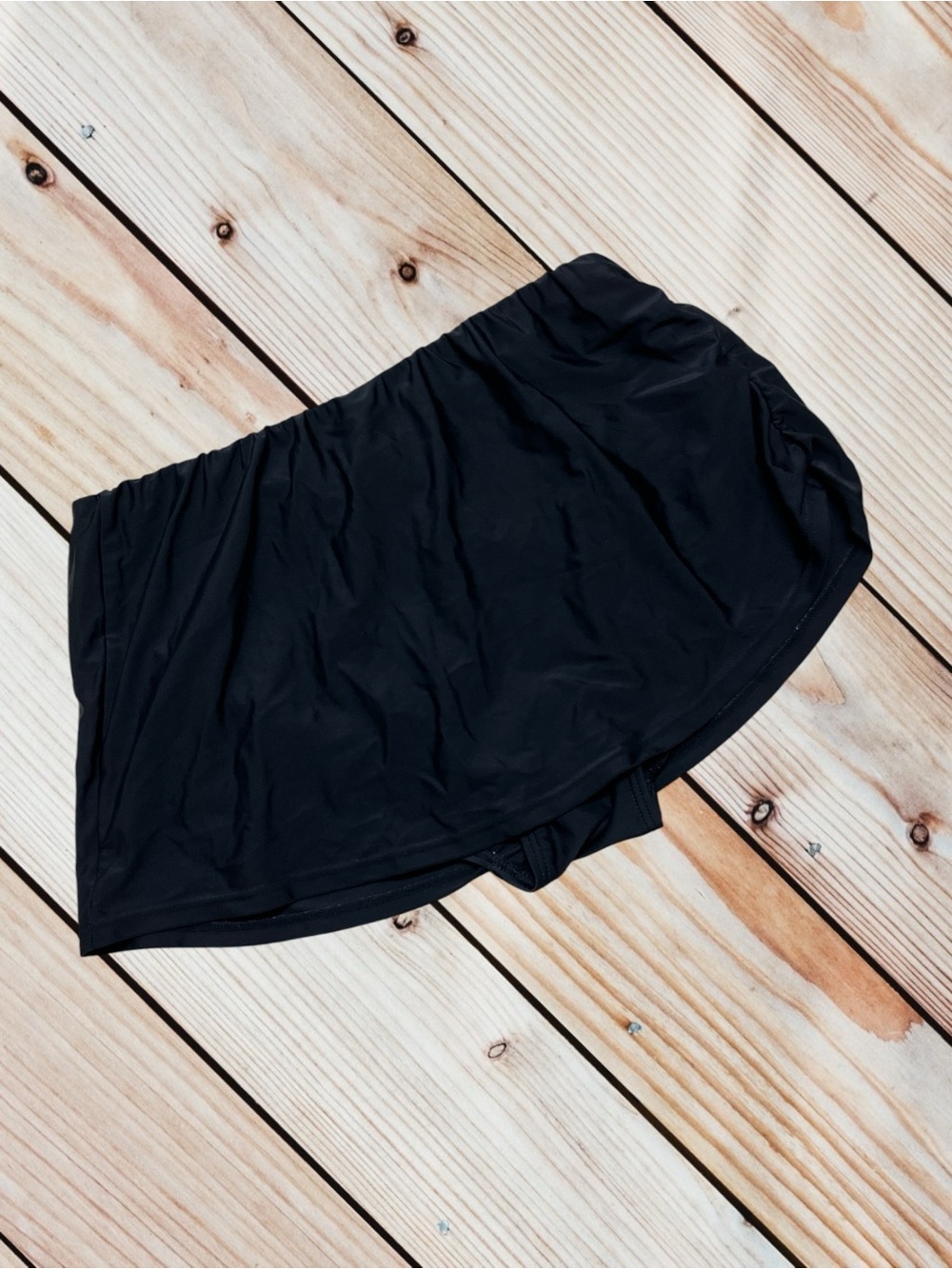 Swimsuits For All size 14 black side ruched swim skirt